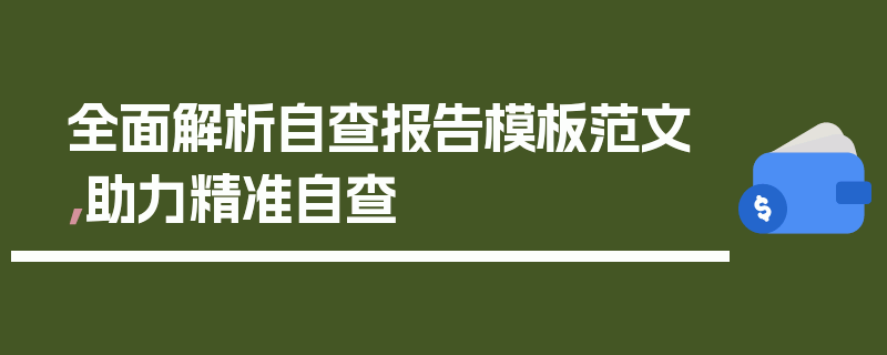 全面解析自查报告模板范文，助力精准自查