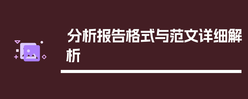 分析报告格式与范文详细解析