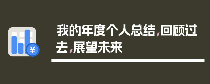 我的年度个人总结，回顾过去，展望未来
