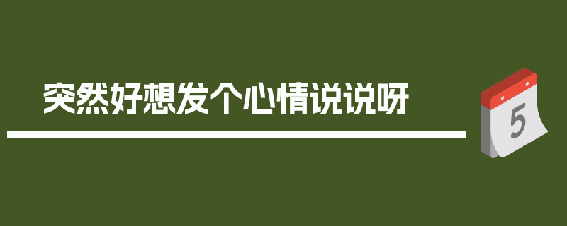 突然好想发个心情说说呀