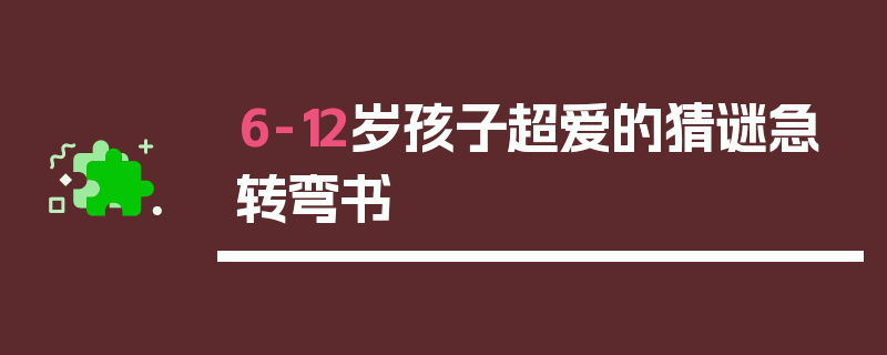 6-12岁孩子超爱的猜谜急转弯书