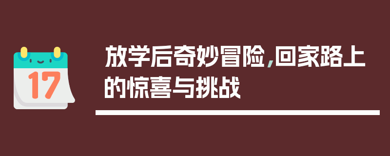 放学后奇妙冒险，回家路上的惊喜与挑战