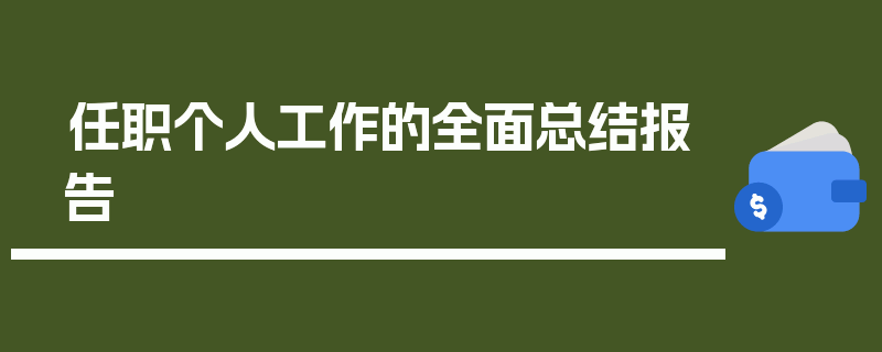 任职个人工作的全面总结报告