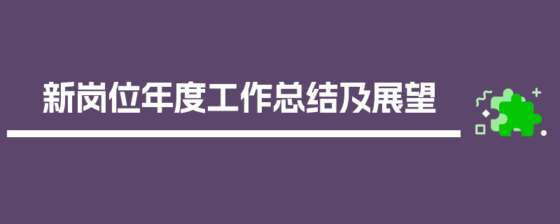 新岗位年度工作总结及展望