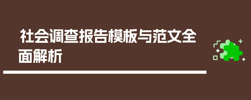 社会调查报告模板与范文全面解析