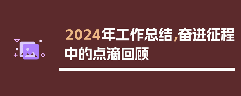 2024年工作总结，奋进征程中的点滴回顾
