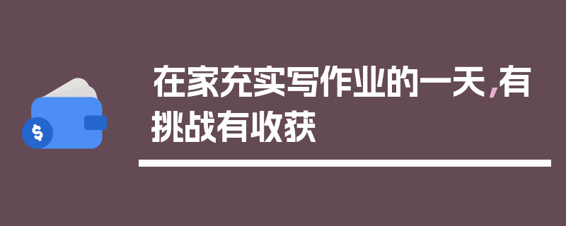 在家充实写作业的一天，有挑战有收获