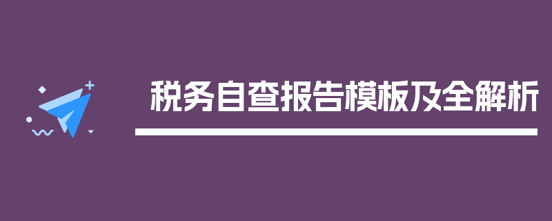 税务自查报告模板及全解析