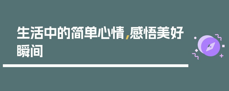 生活中的简单心情，感悟美好瞬间