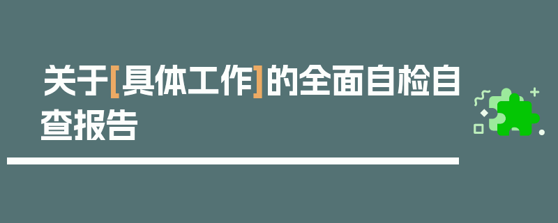 关于[具体工作]的全面自检自查报告