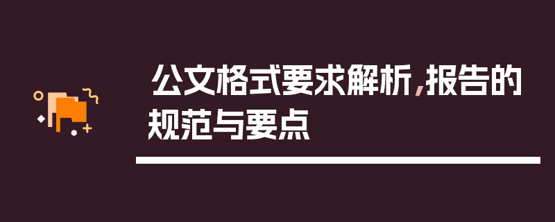 公文格式要求解析，报告的规范与要点