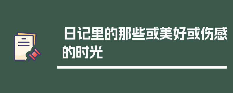 日记里的那些或美好或伤感的时光