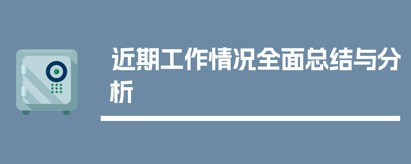 近期工作情况全面总结与分析