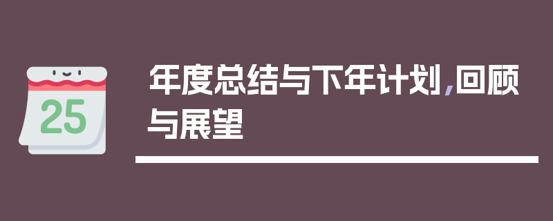 年度总结与下年计划，回顾与展望