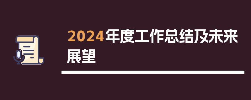 2024年度工作总结及未来展望