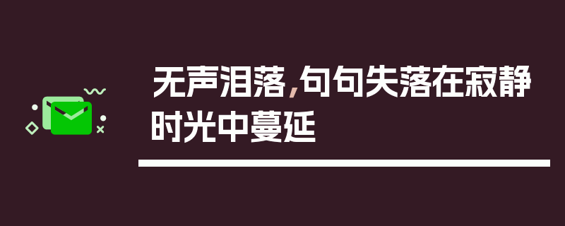 无声泪落，句句失落在寂静时光中蔓延