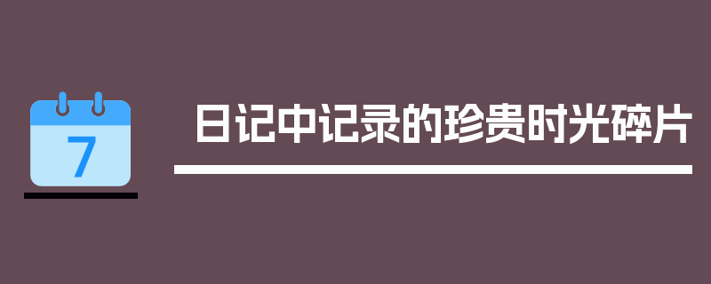 日记中记录的珍贵时光碎片