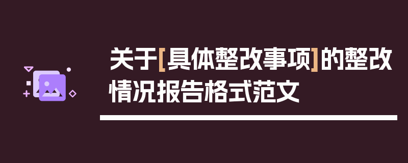 关于[具体整改事项]的整改情况报告格式范文
